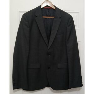 Hugo boss mens 38R Marlene biella houndstooth gray Virgin wool blazer red label